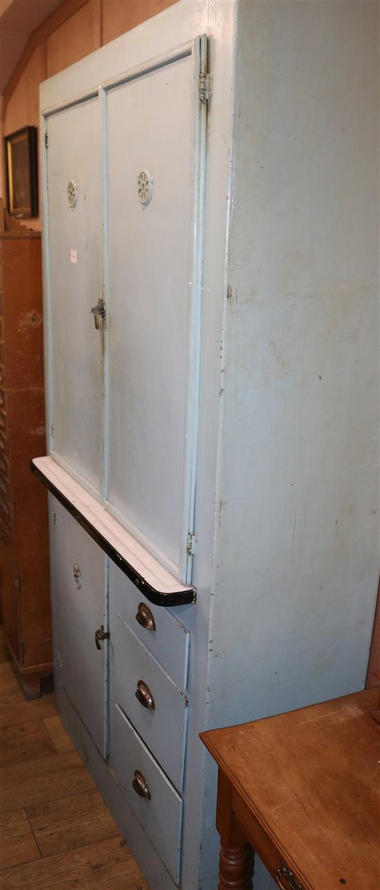 A vintage kitchen cupboard W.105cm